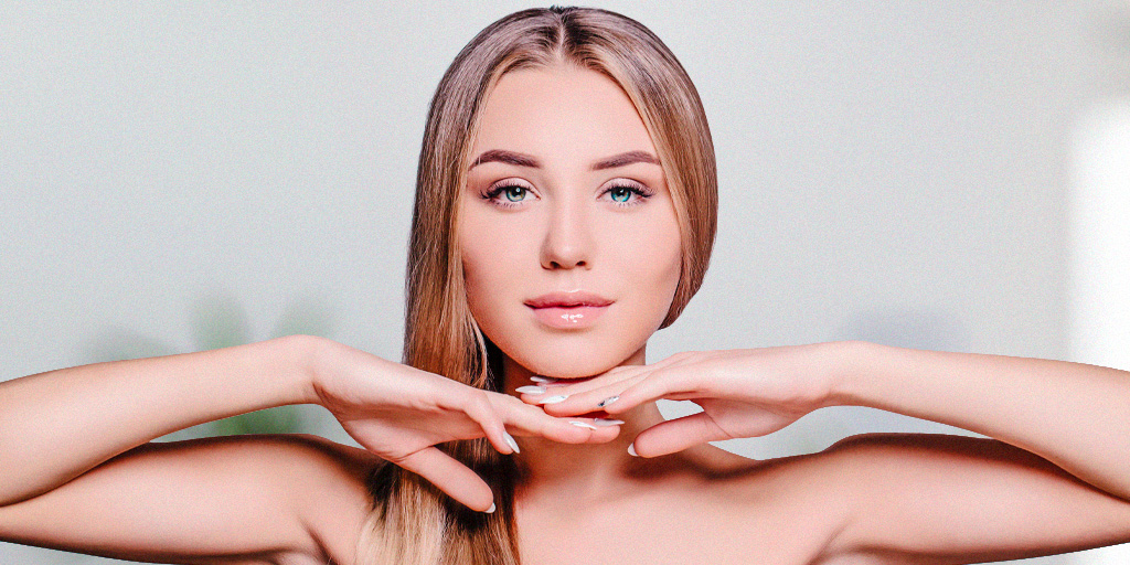 Paciente depois do tratamento para recuperar o contorno facial sem cirurgia